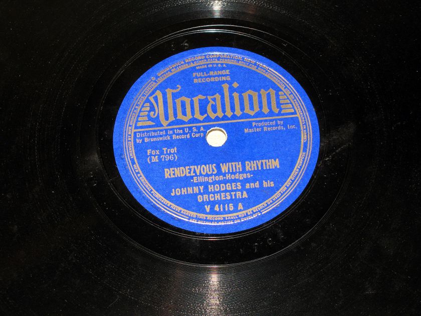 78 RPM Johnny Hodges JEEPS BLUES Vocalion VG+  