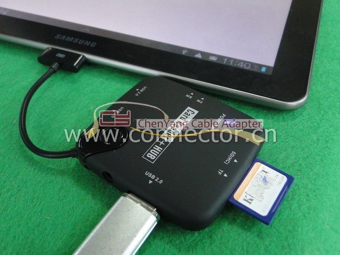 Black USB CONNECTION KIT OTG Card Reader Hub SAMSUNG GALAXY TAB 10.1 