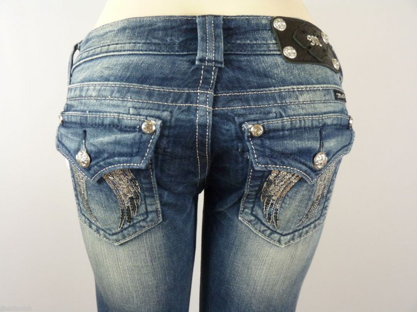   Cropped Jeans Womens New Rhinestones Fallen Angel Style JP5082P15