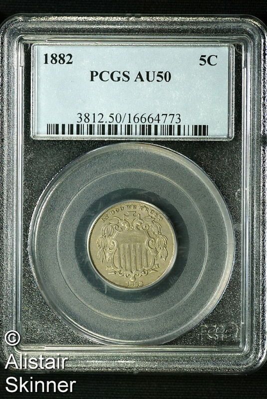   au50 nice example of this shield nickel ideal for mid grade typeset