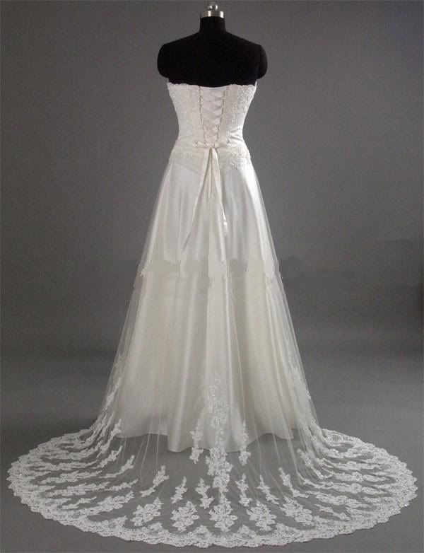 Custom New White/Ivory Lace Satin Wedding dress SZ4 28  