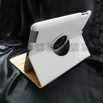   Smart Cover Leather Case Rotating Stand For iPad 2 Golden  