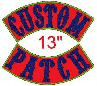 Custom Embroidered Name Patch XL Rocker Motorcycle 13 Personalized 