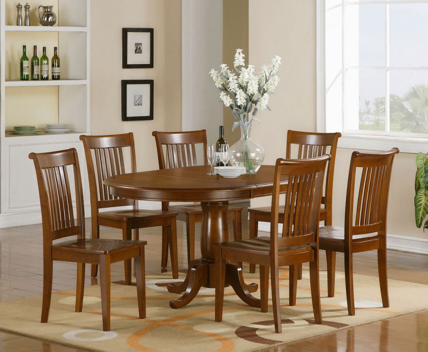 PC OVAL DINETTE DINING ROOM SET TABLE AND 6 CHAIRS  