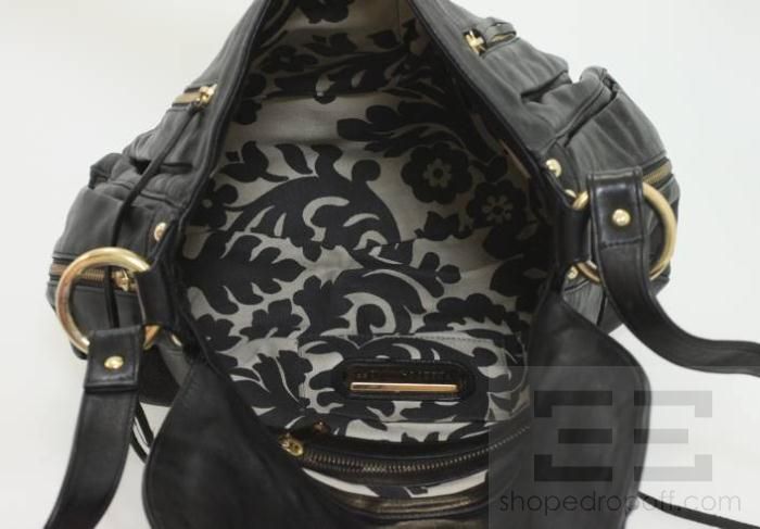 Rebecca Minkoff Black Leather Zipper & Pushlock Crossbody Bag  