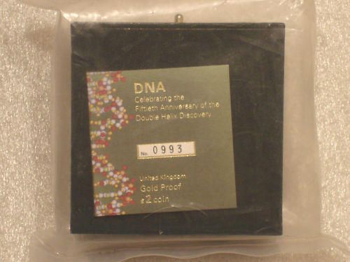 2003 DNA DOUBLE HELIX £2 TWO POUND GOLD PROOF COIN STILL MINT SEALED 