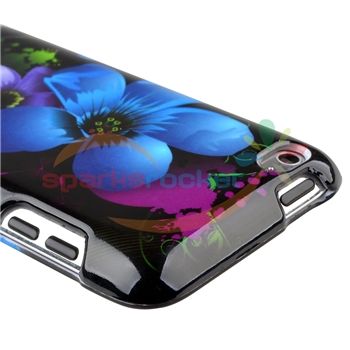 Blue Flower Hard Case Skin Cover for Apple iPod Touch 4 4G 4th Gen 