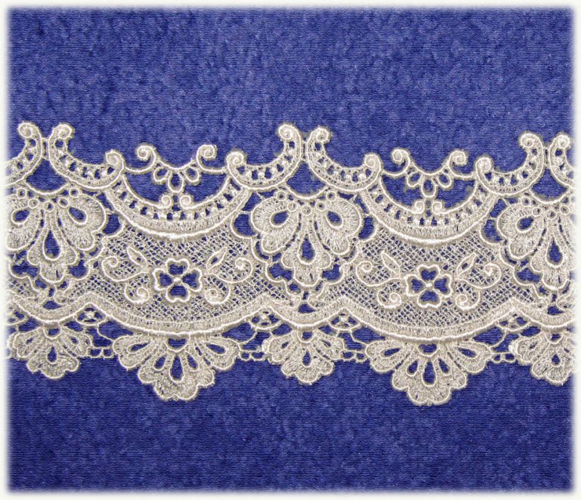 LOVELY FINE CRAFTED SCALLOPED NATURAL 3 VICTORIAN RAYON VENISE LACE 