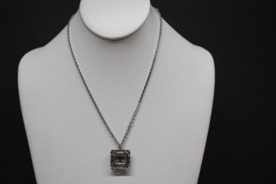   CHANEL Logo Crystal Pendant Necklace Costume Fine Jewelry  