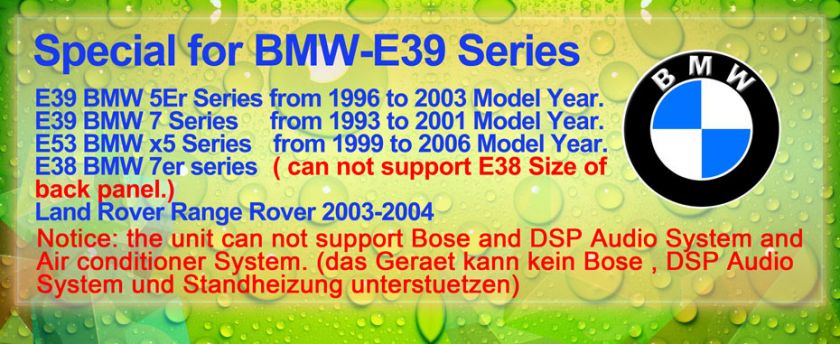 BMW E39 E53 X5 M5 E38 Navigation DVD GPS Navi Radio TV  