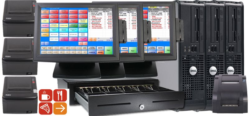 pcAmerica RPE Restaurant PRO Express 3 POS Stations NEW  