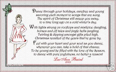 Personalized Christmas Ballerina Dancer Greeting Cards  