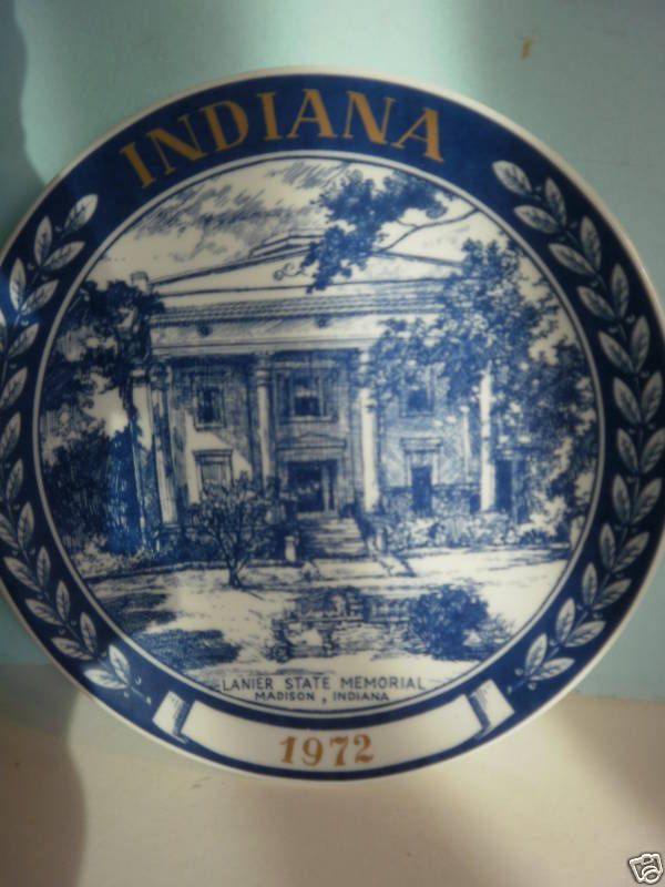 1972 INDIANA Lanier State Memorial PLATE Rare VGC KESA  