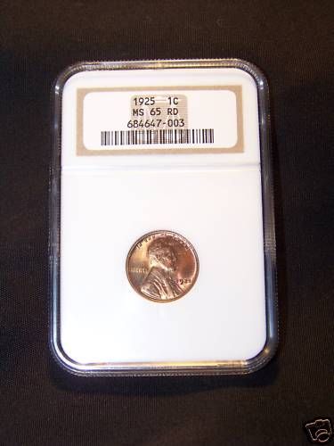 1925 Lincoln Wheat Cent NGC Graded MS65 Rd Red 1C Penny  